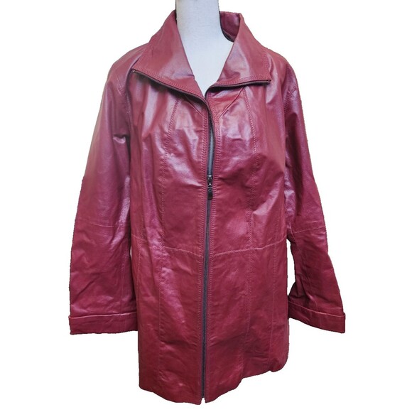 Roaman's Jackets & Blazers - Roaman's Womens Plus Size 18 Red Leather Jacket
